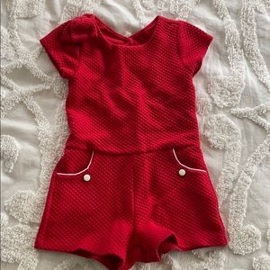 Janie and jack red one piece short outfit